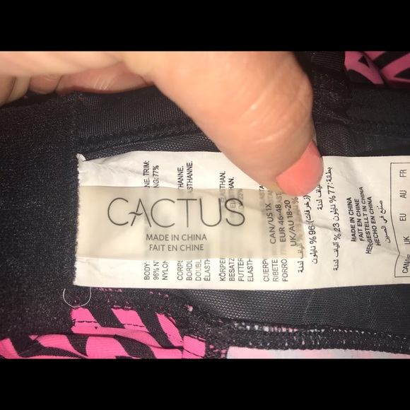 Pink with black strips Tankini - Picture 4 of 5